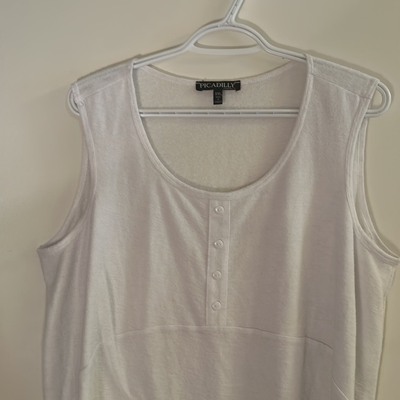 White, Picadilly Sleeveless Top, Size XXL - Picture 2 of 3
